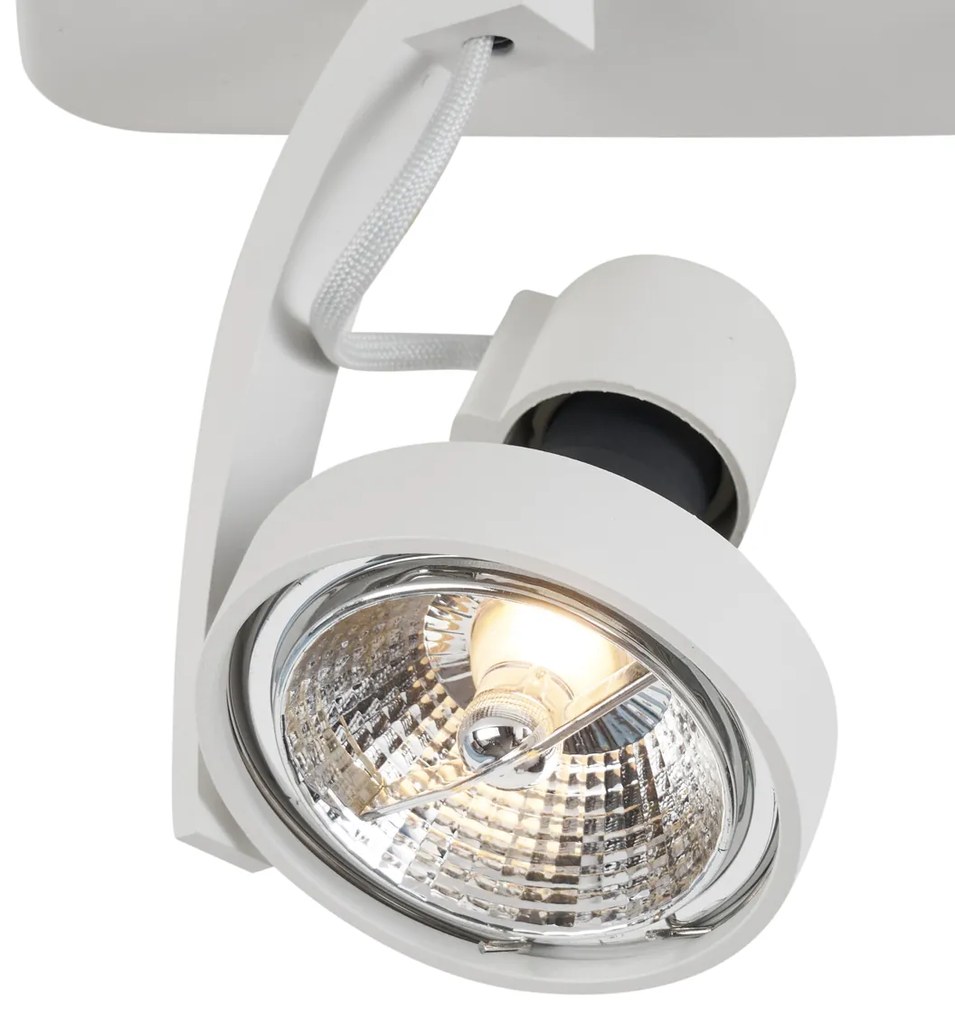Designerski reflektor sufitowy biały GU10 70mm 2-punktowy regulowany - VoDesignerski Oswietlenie wewnetrzne