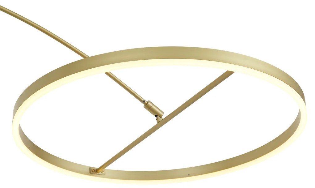 Luk Designerska lampa łukowa podłogowa złota z LED z 3-stopniowym ściemnianiem - AnelloDesignerski Oswietlenie wewnetrzne