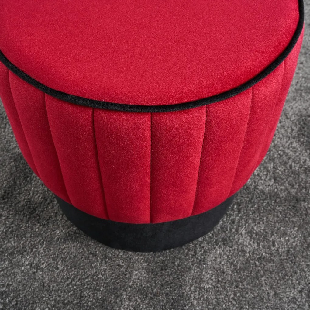 Stołek Rose Pouf Czerwony