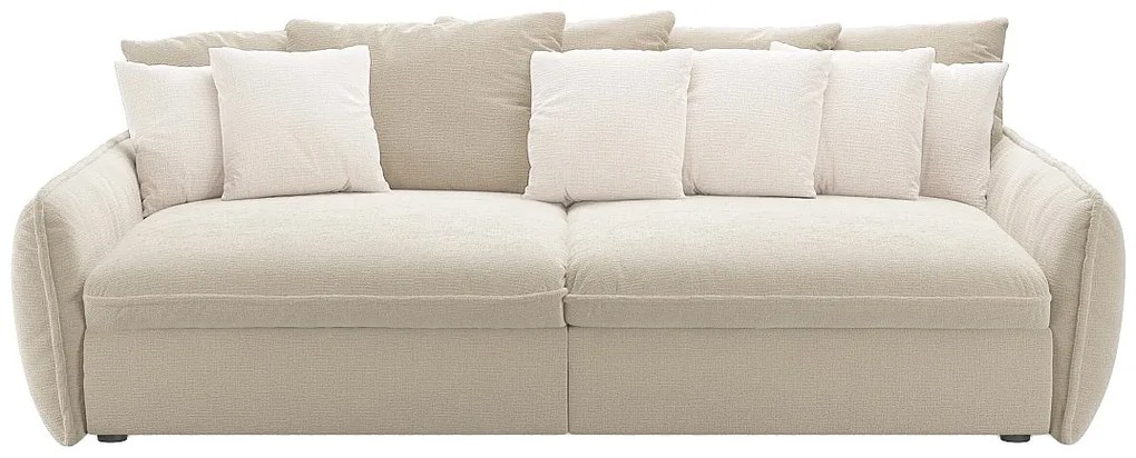 Kanapa  4-osobowa komfortowa z głębokim siedziskiem z tkaniny szenilowej w kolorze taupe GIANOLA od Maison Céphy