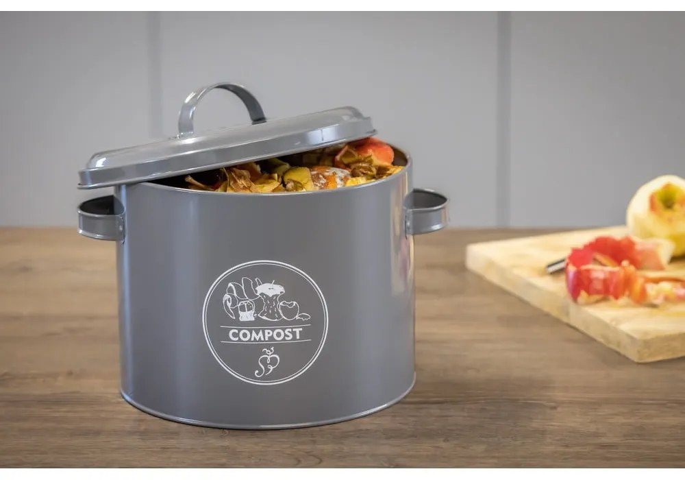 Szary pojemnik na odpadki organiczne 6,3 l Secret Du Potager – Esschert Design