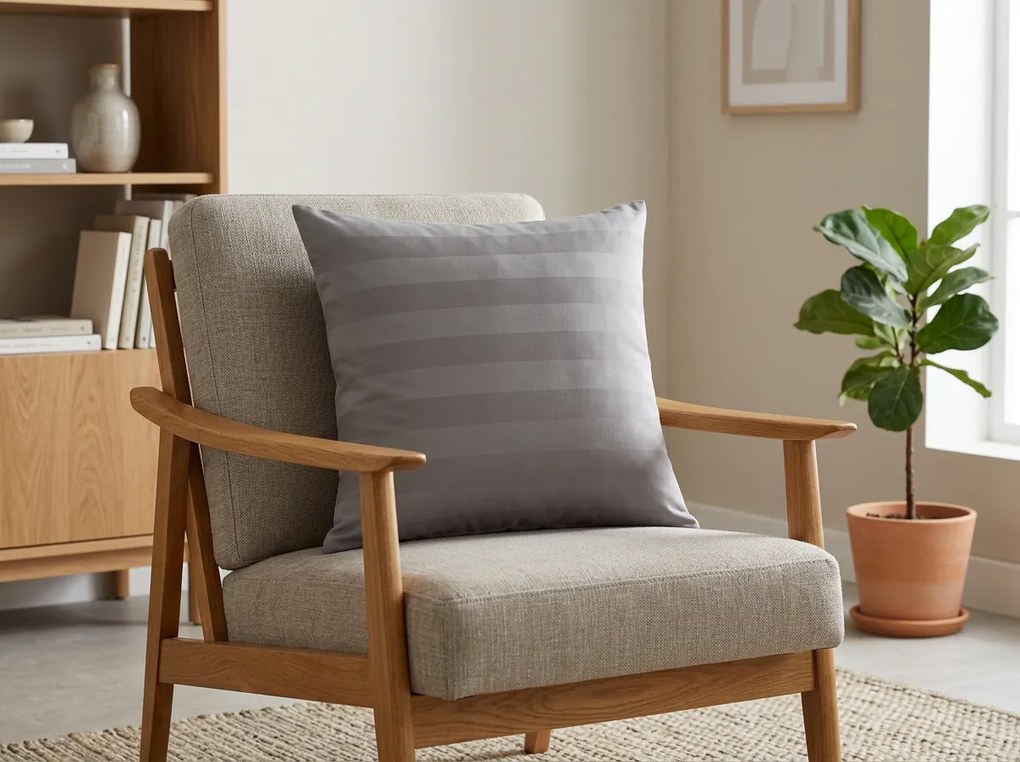 Poszewka na poduszkę z mikrofibry JASMINE 45x45 cm, jasnoszara