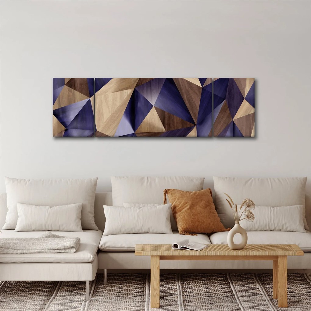 Obraz - 3D drewniane trójkąty (170x50 cm)
