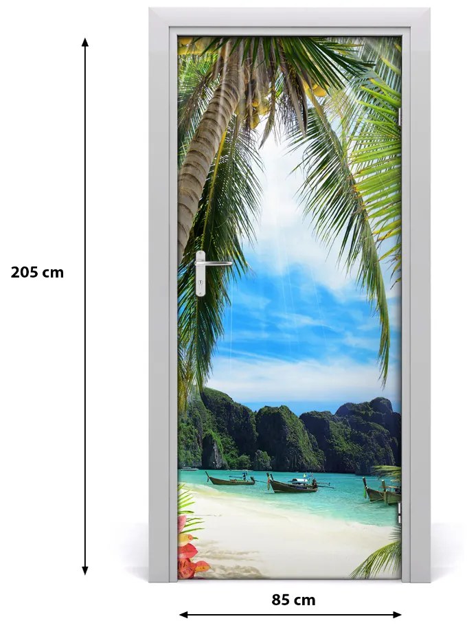 Naklejka fototapeta na drzwi Tropikalna plaża
