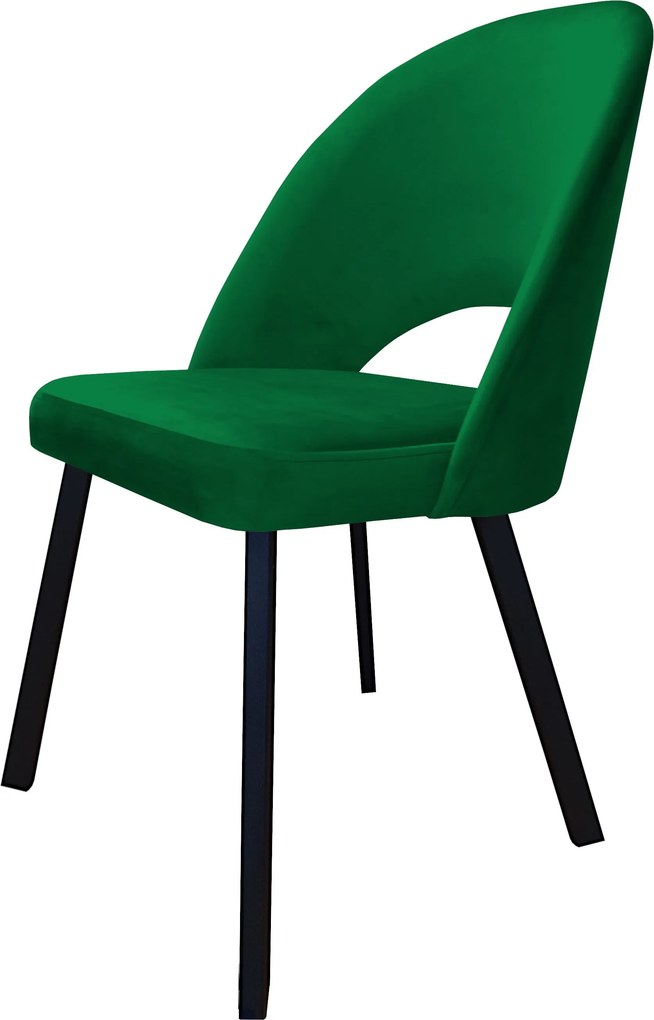 Krzesło Polo tkanina Welur noga metalowa krzesło tapicerowane do jadalni : Kolor nogi - Czarna profil, Kolor tkaniny - VELVET - MG25, Typ siedziska - Siedzisko obrotowe 360°