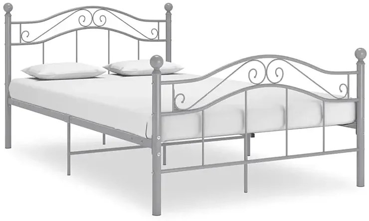 Szare metalowe łóżko w stylu loftowem 120x200 cm - Iroz