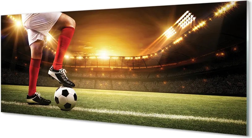 Szkło do Kuchni na Ścianę Nogi Piłkarza na Stadionie