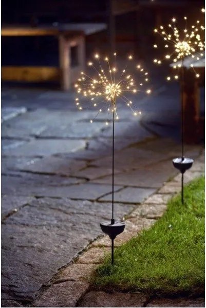 Ogrodowa lampa solarna LED z białymi diodami Star Trading Firework, wys. 100 cm