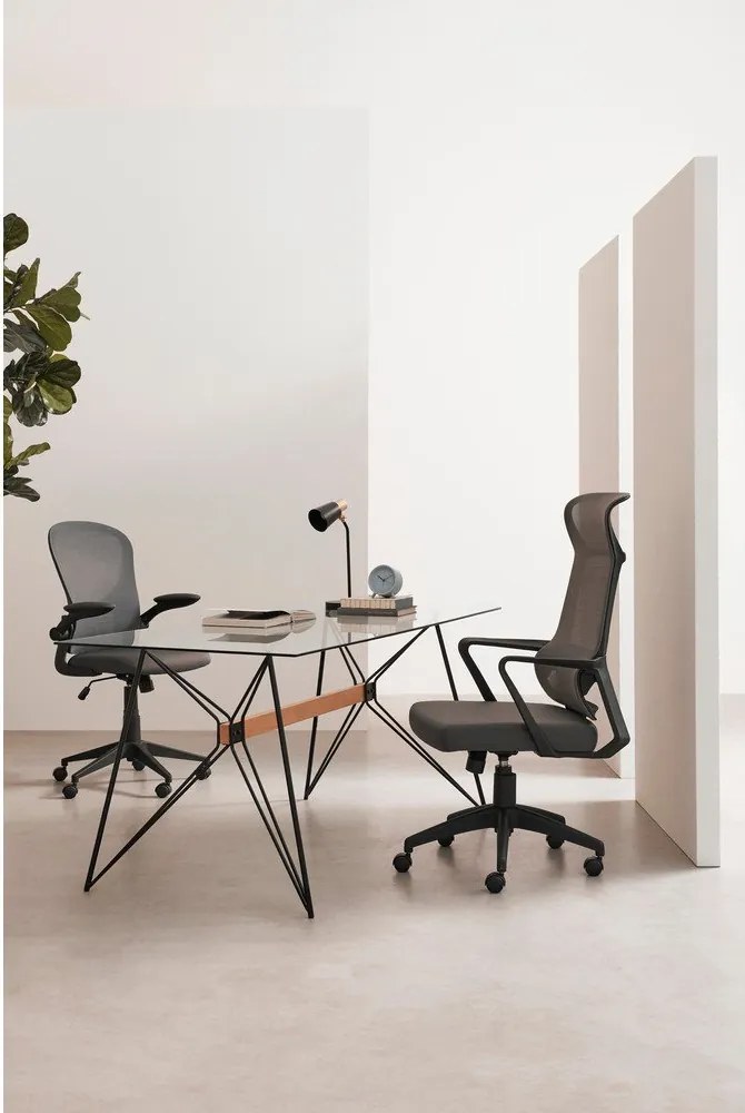 Szare tapicerowane krzesło biurowe Kempton – Yes Everyday