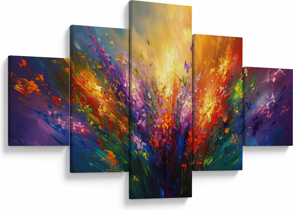 Obraz - Abstrakcja kwiatów (125x70 cm)