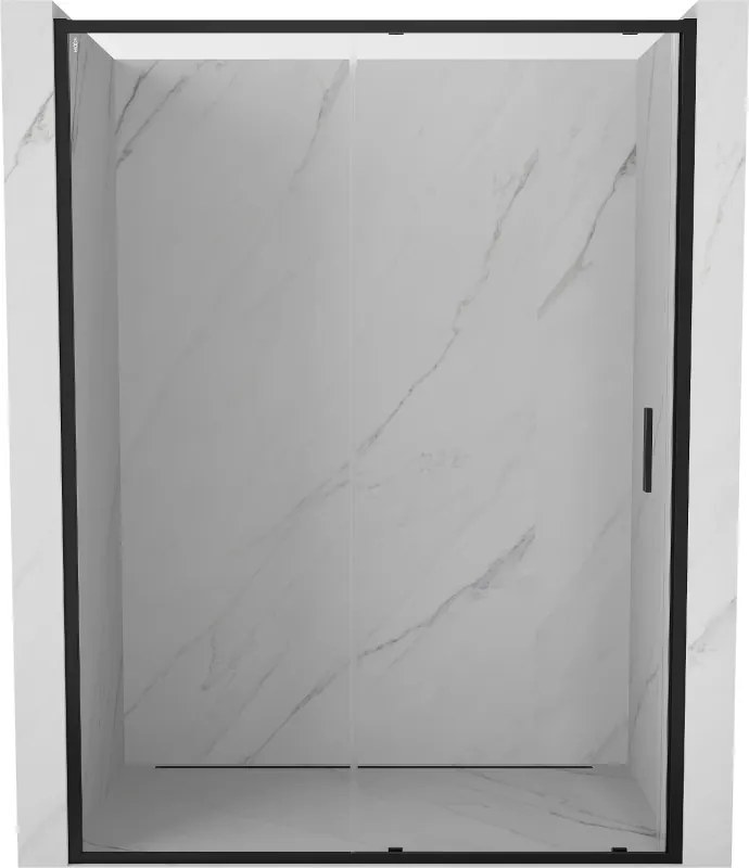 Mexen Exo-S drzwi prysznicowe rozsuwane 140 cm, transparent, czarne - 8151-140-000-70-00