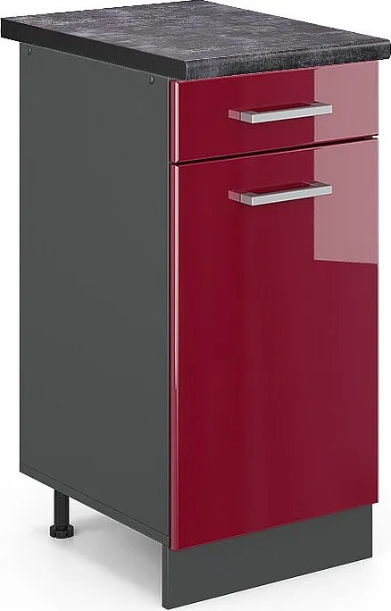 Szafka dolna do kuchni czerwony połysk 40x60x81.6 r-line