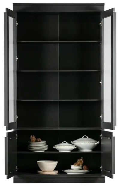 Czarna witryna z litego drewna sosnowego 110x215 cm Organize – BePureHome