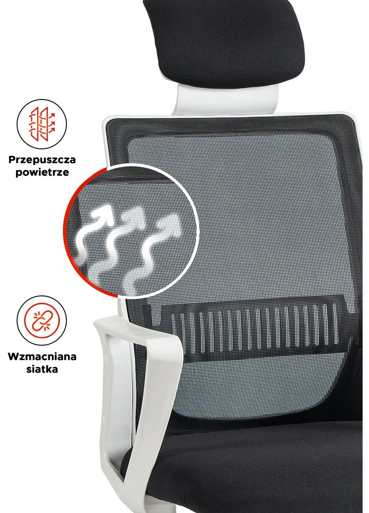 Fotel Biurowy Ergonomiczny Obrotowy FLEX Czarny Nowoczesny