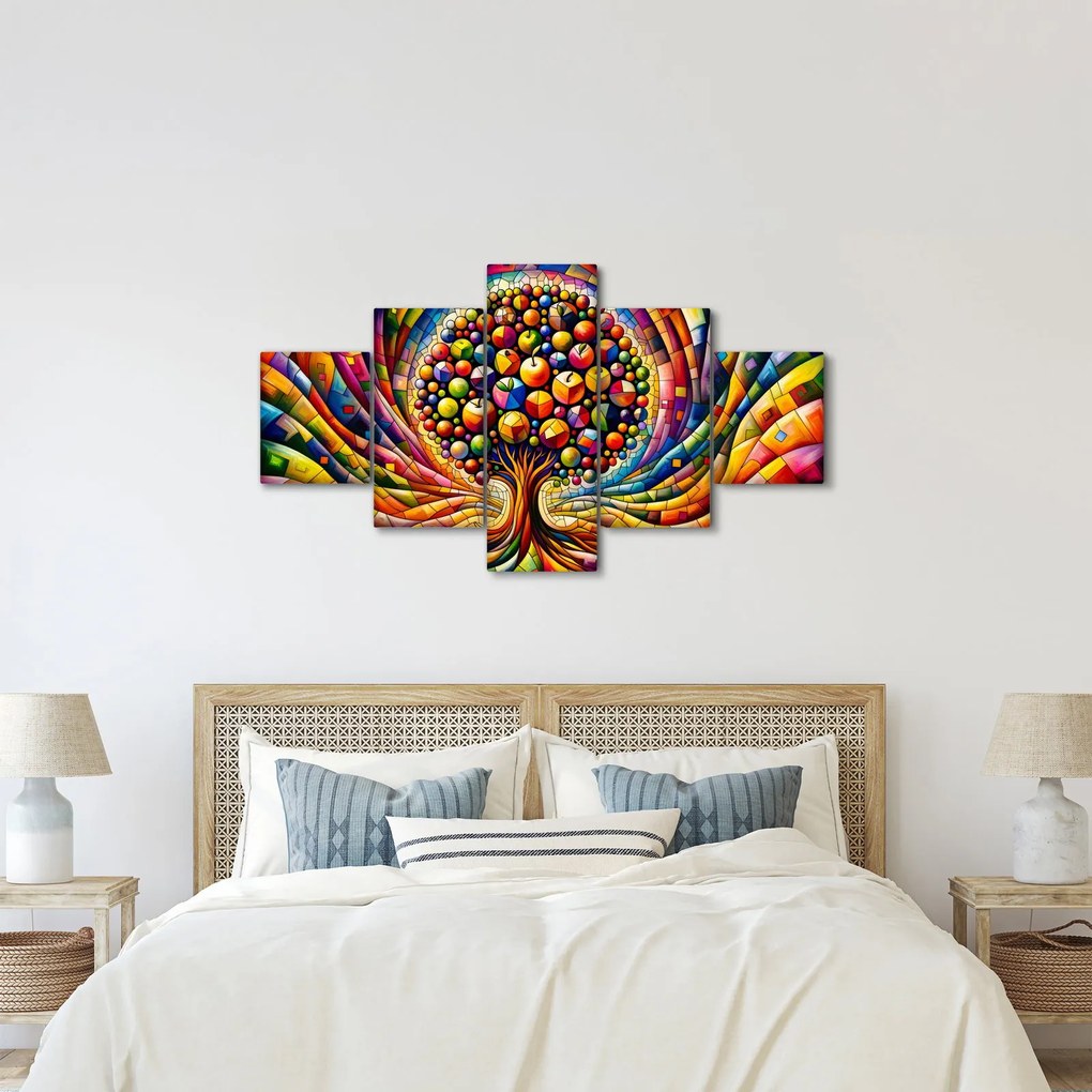 Obraz – Kolorowe drzewo z jabłkami (125x70 cm)