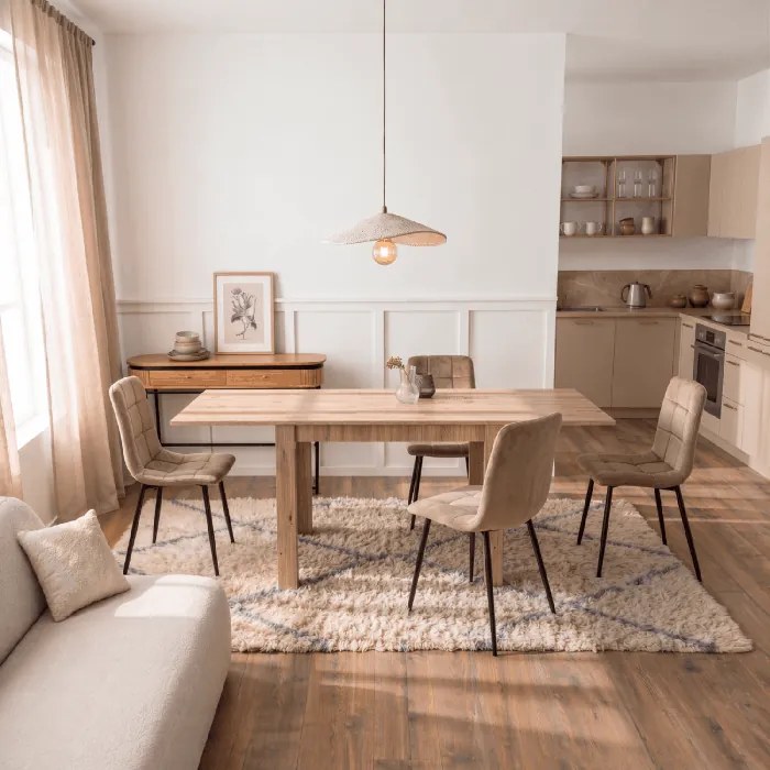 Stół Kwadratowy Rozkładany MAX 80-160 cm Dąb Artisan Nowoczesny Loft