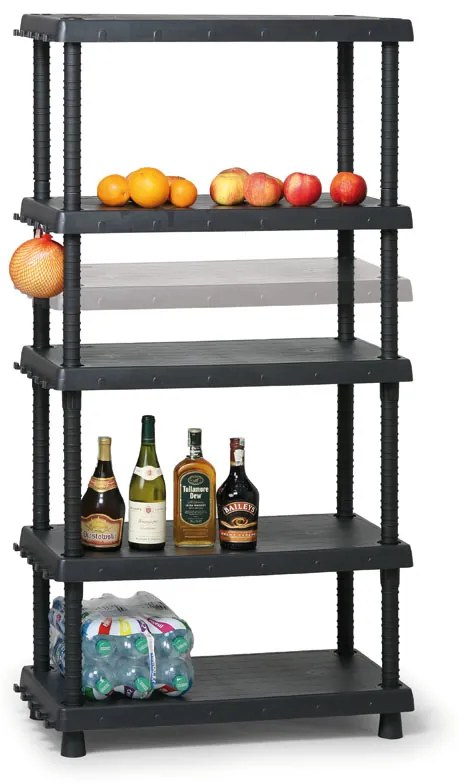 Plastikowy regał z regulowaną wysokością półek, 1645 x 820 x 400 mm