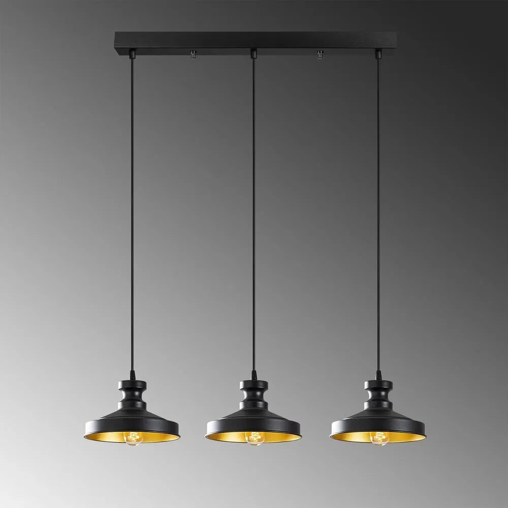 Czarna lampa wisząca z metalowym kloszem Berceste – Opviq lights