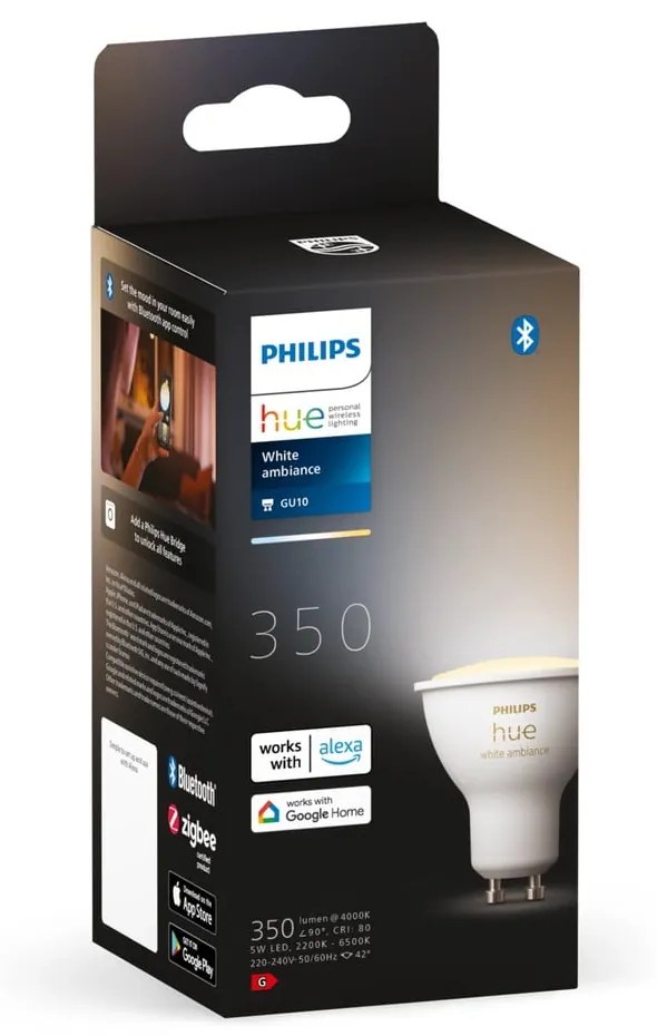 Inteligentna żarówka LED z gwintem GU10, 4 W White ambiance – Philips Hue