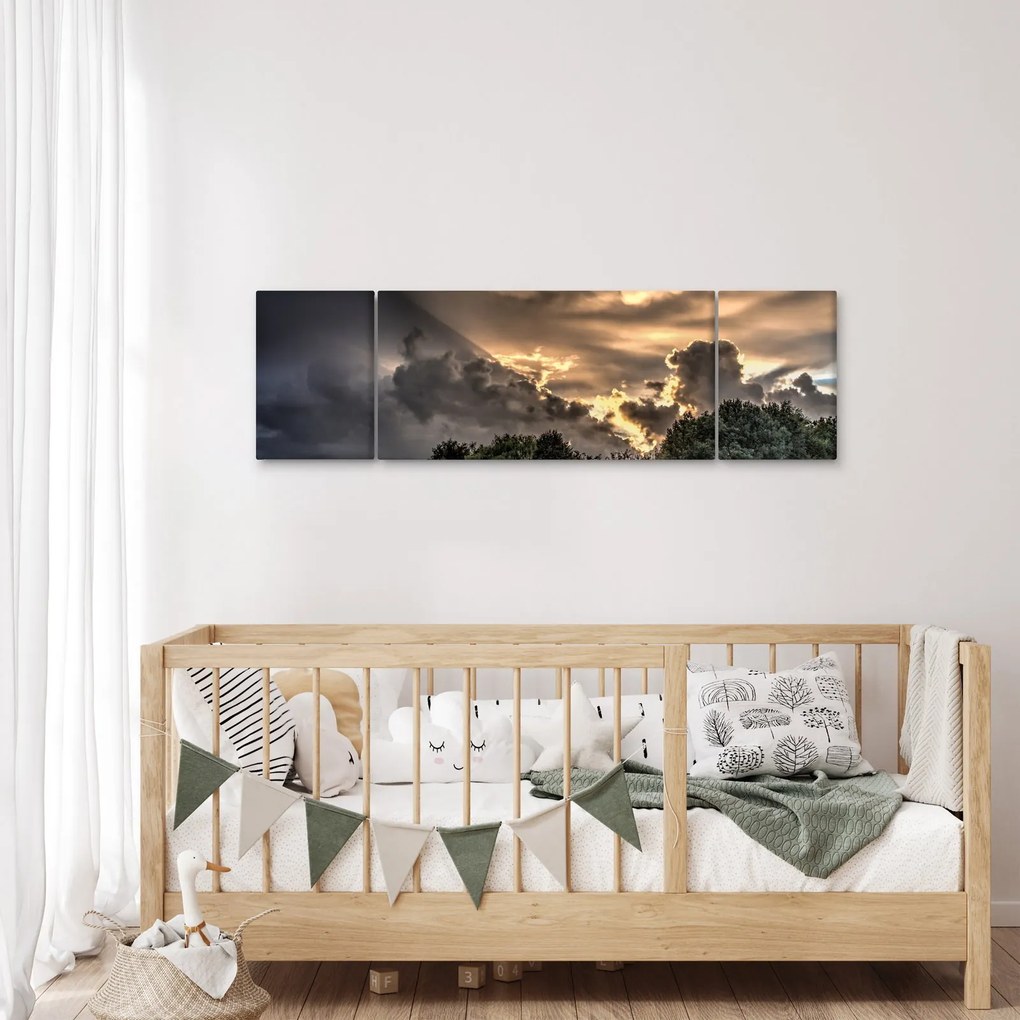 Obraz chmur i lasu (170x50 cm)