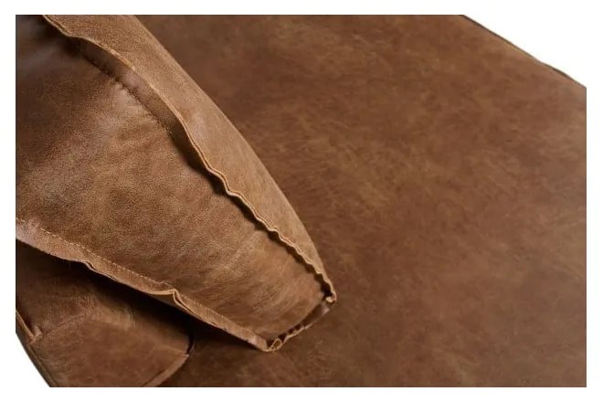 Brązowy narożnik z imitacji skóry BePureHome Rodeo, lewostronny