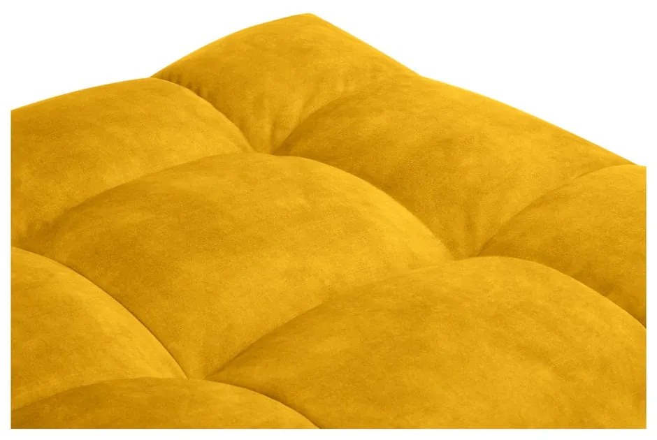 Żółty aksamitny puf Windsor &amp; Co Sofas Vesta