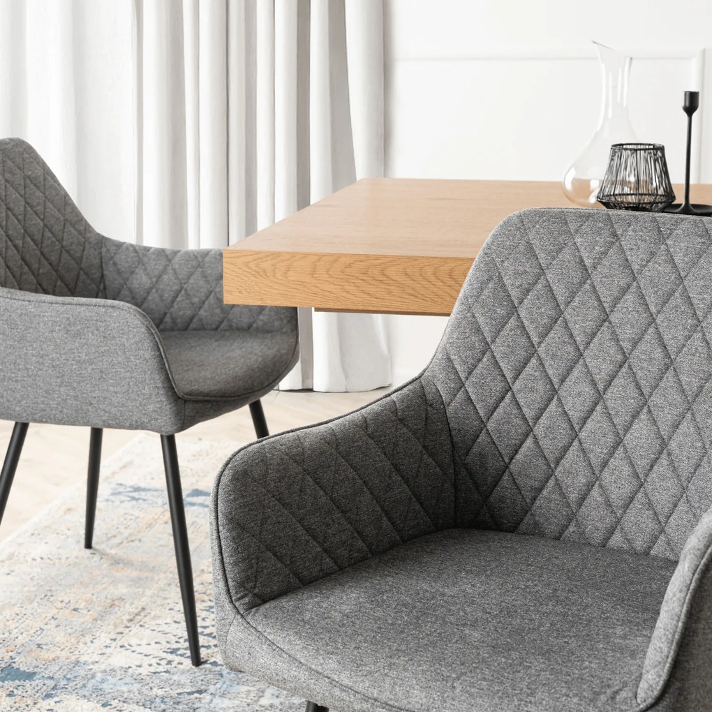Krzesło Tapicerowane do Jadalni BRESSO 2 Szare Nowoczesne Loft