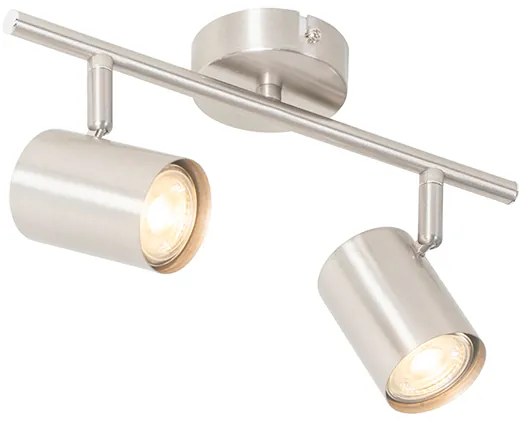 Nowoczesna lampa sufitowa stalowa 2-punktowa regulowana - Jeana