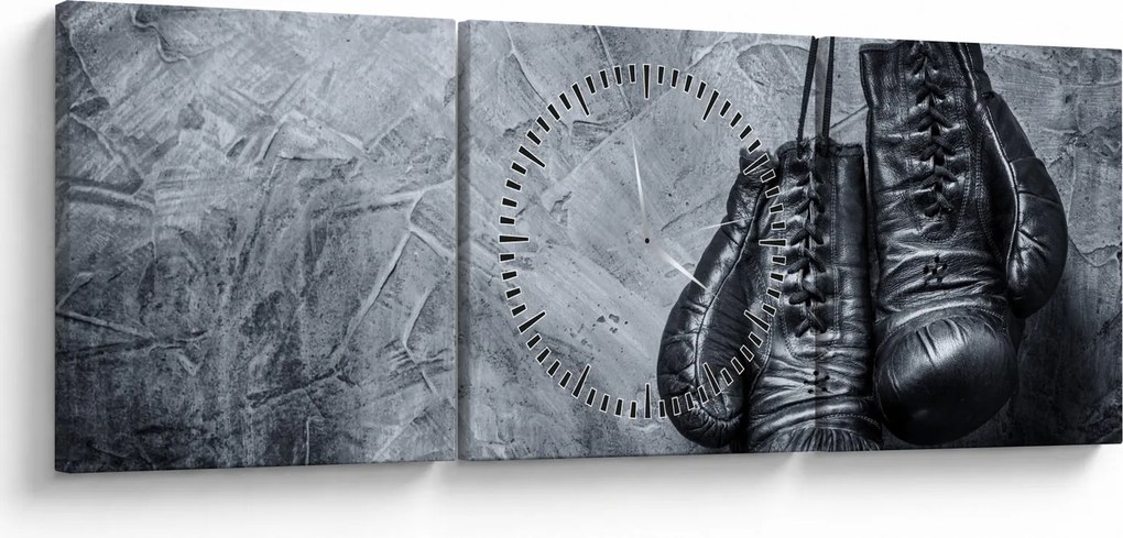 Obraz - Rękawice bokserskie (z zegarem) (90x30 cm)