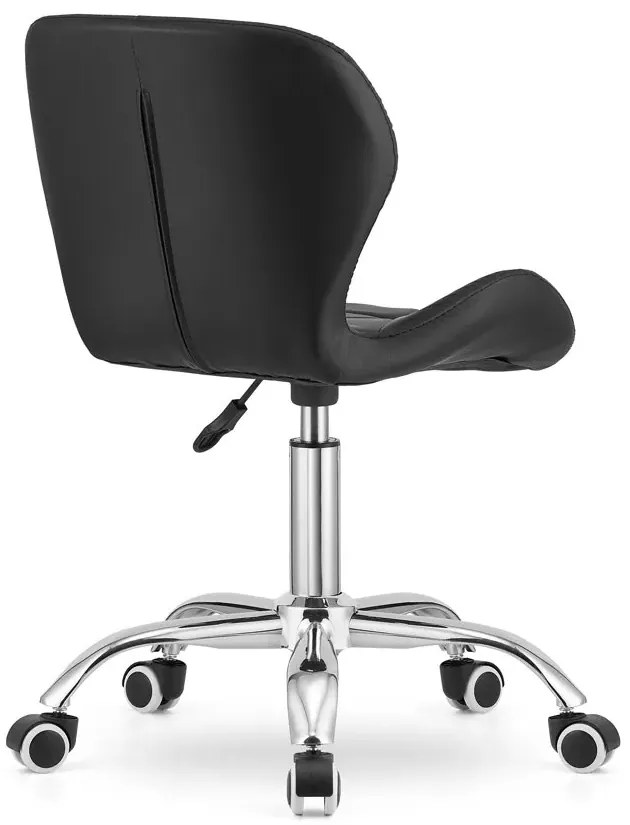 Pikowany czarny obrotowy fotel do biurka W2-R25