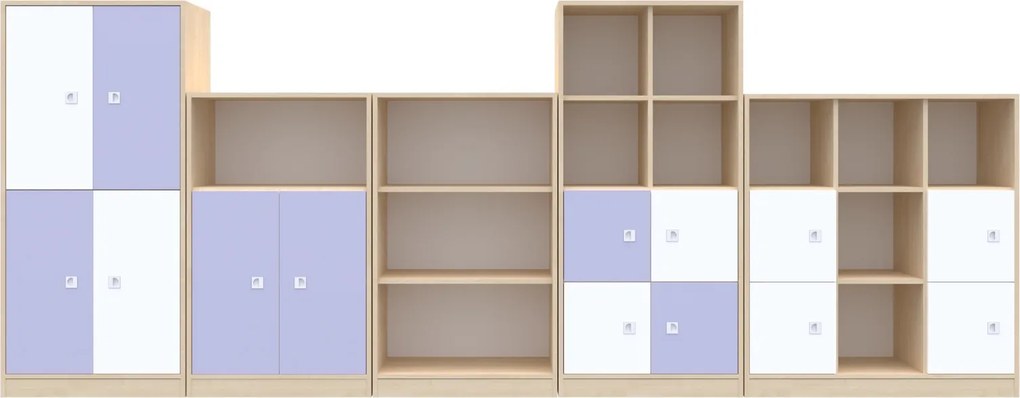 Zestaw mebli do szkoły podstawowej Blox Colours 17, fronty pastelowe fioletowe