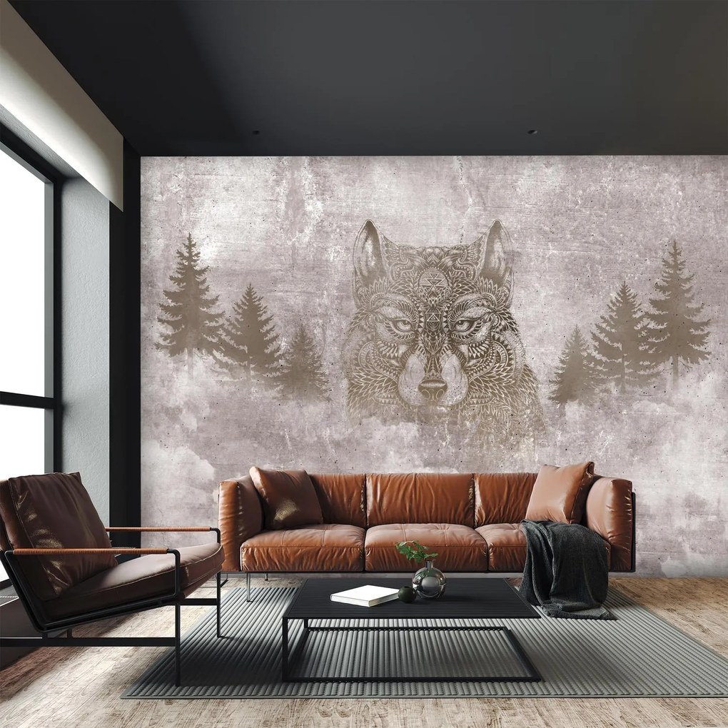 Fototapeta - Wilk z mandali (196x136 cm)