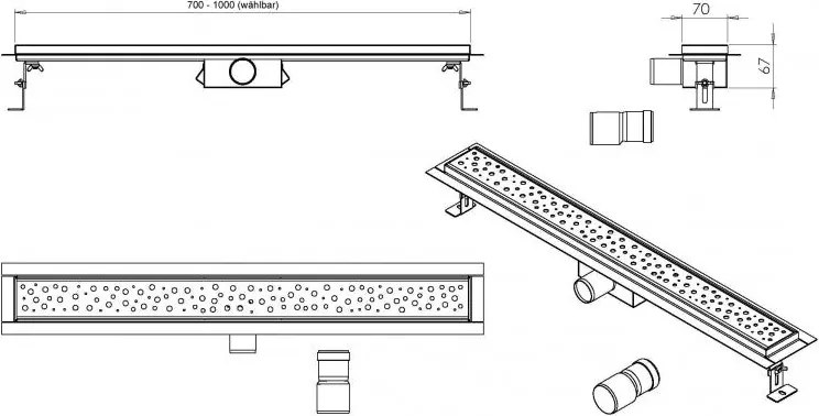 Odpływ liniowy ze stali nierdzewnej GL01