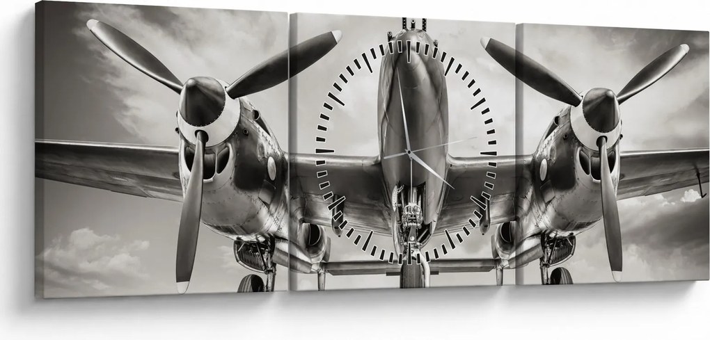 Obraz - Warbird (z zegarem) (90x30 cm)