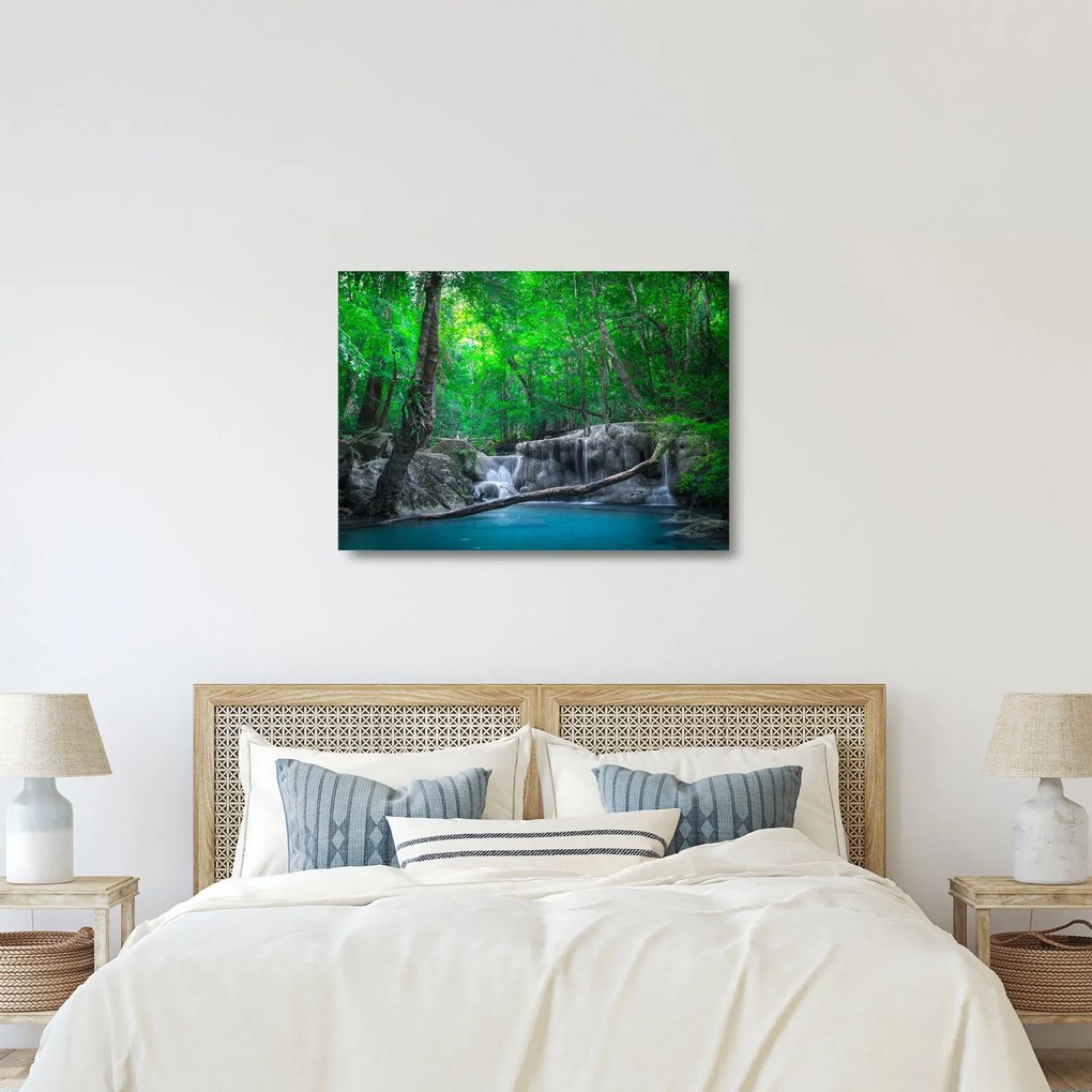Obraz na szkle - Wodospad Erawan, Kanchanaburi, Tajlandia (70x50 cm)