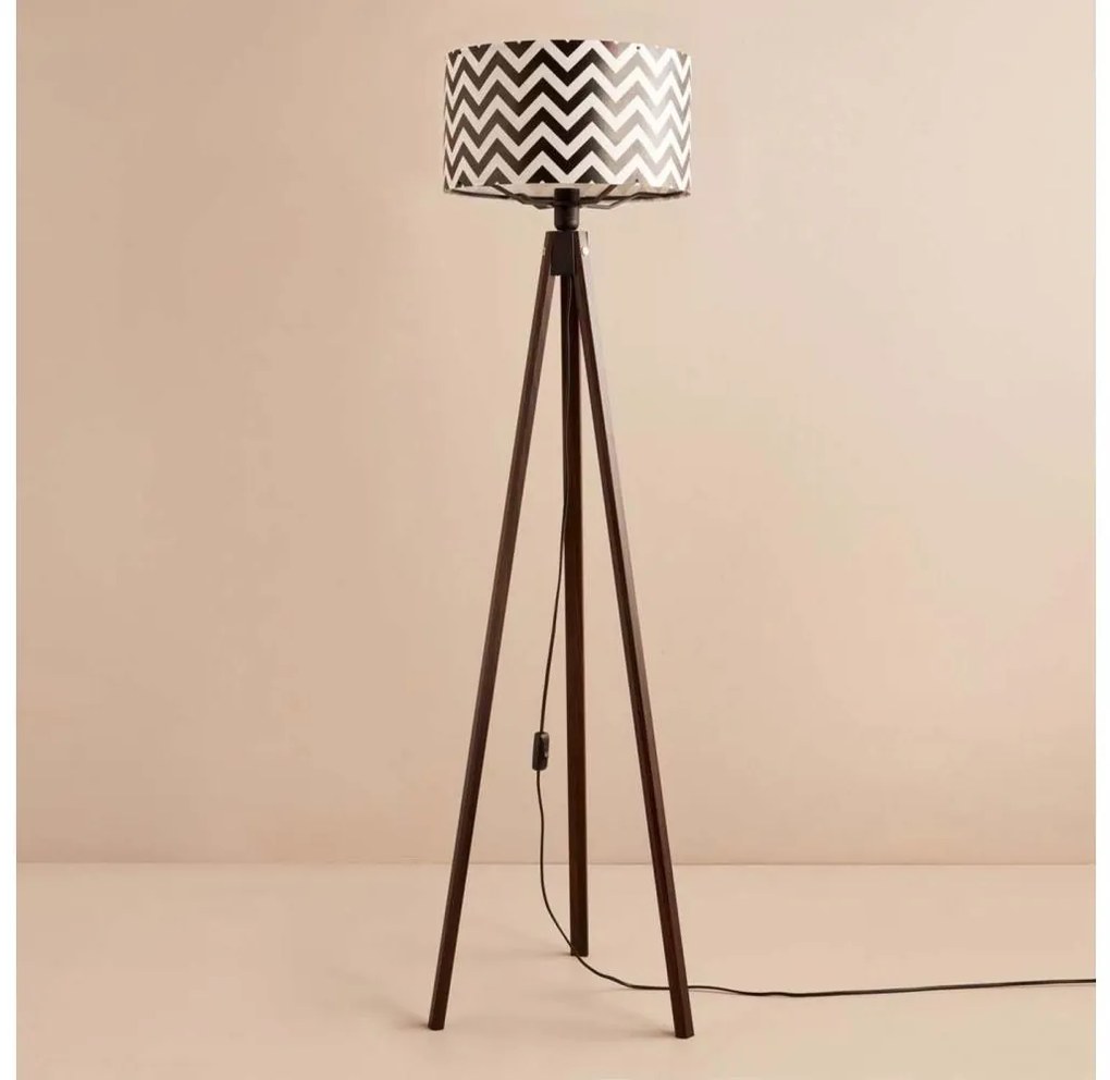 Lampa stojąca AYD 1xE27/40W/230V brązowa/czarna/biała