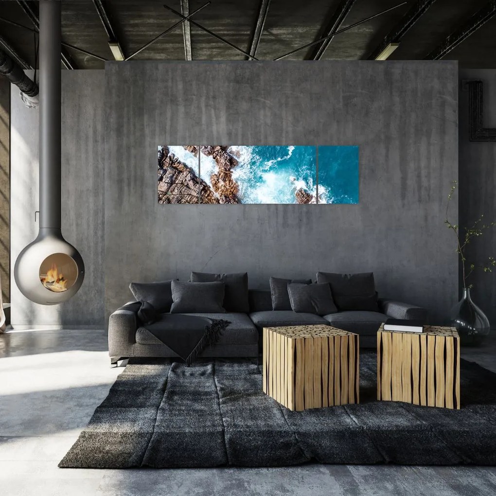 Obraz skał i morza (170x50 cm)