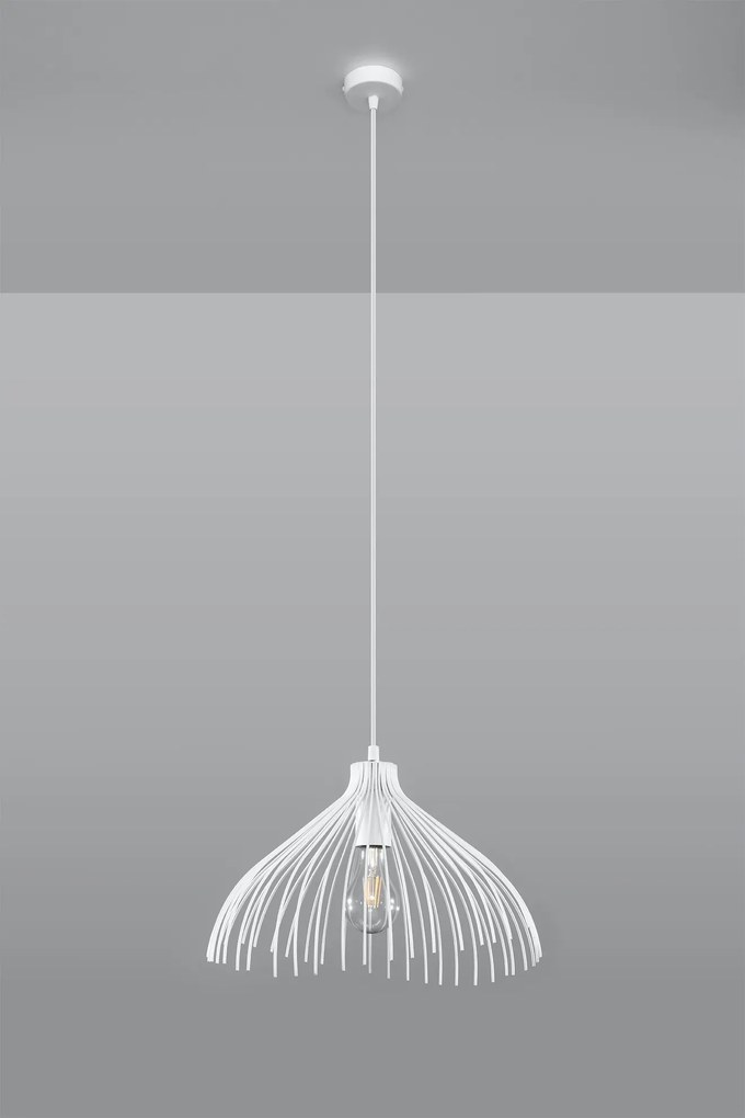 Biała industrialna lampa wisząca - 2X EX583 T5-B98