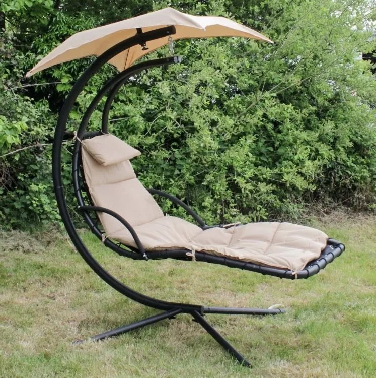 Wisząca leżanka ogrodowa na stelażu Tuscany 006, beżowa