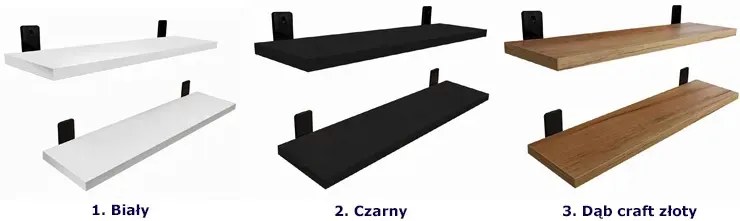 Dwie czarne półki ścienne w klasycznym stylu 50 cm - Castello 3X
