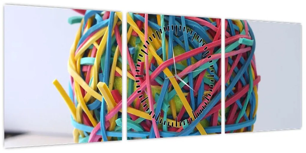 Obraz gumek (z zegarem) (90x30 cm)