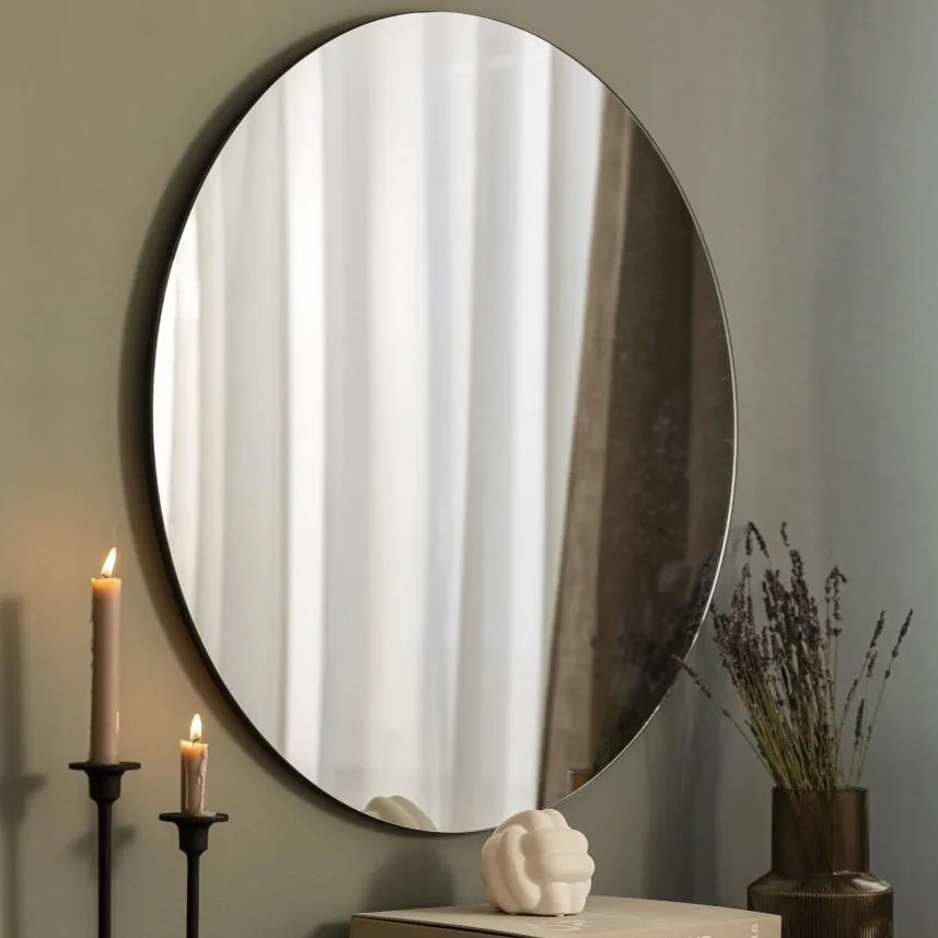 Okrągłe lustro ścienne bez ramy Mersin 80 cm