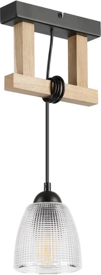 Żyrandol na lince LEANDRA 1xE27/15W/230V dąb/czarny