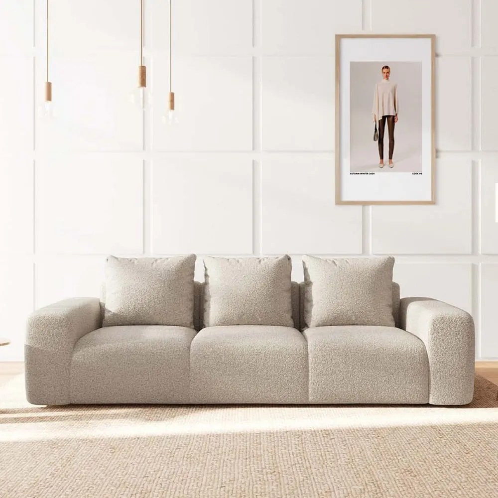 Beżowa sofa z materiału bouclé 287 cm Monce – Rodier