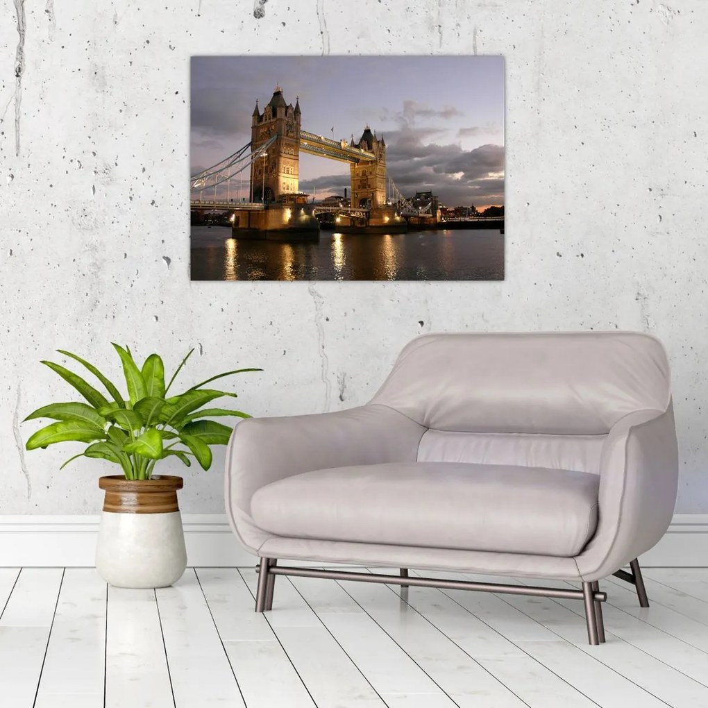 Obraz - Tower Bridge nocą (70x50 cm)