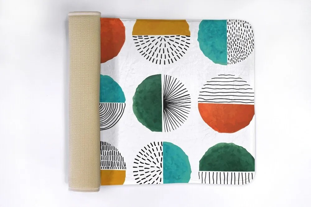 Dywanik antypoślizgowy do łazienki Dywanik antypoślizgowy do łazienki Kółka Linie