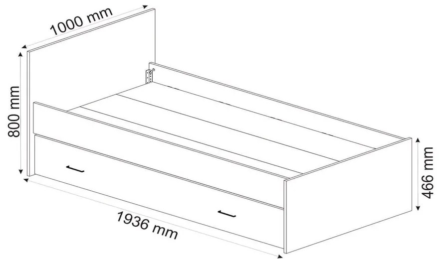 Białe łóżko dziecięce z wysuwanym łóżkiem 90x190 cm Sofia – Kalune Design