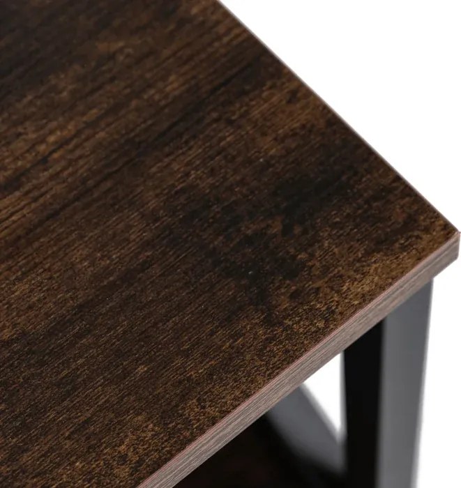 Szafka Nocna do Sypialni LOGAN 40 cm Dąb Rustykalny/Czarny Loft