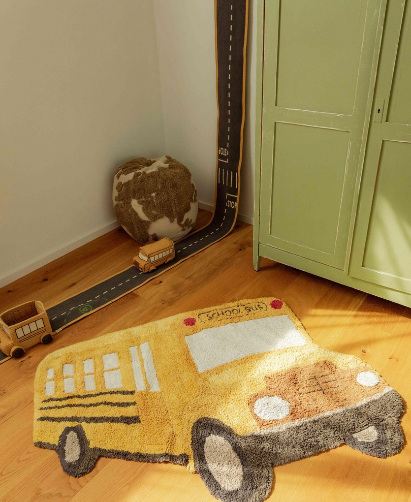 Dywan dziecięcy WESOŁY AUTOBUS 130x90cm żółty LORENA CANALS
