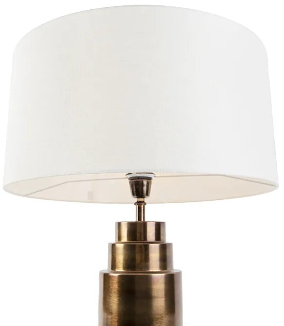 Lampa stołowa art deco z kloszem białym 50 cm - Bruut ArtDeco Oswietlenie wewnetrzne
